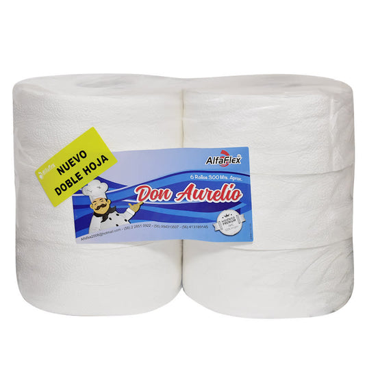Papel Higienico Industrial 6 X 300 Metros Alfaflex Don Aurelio