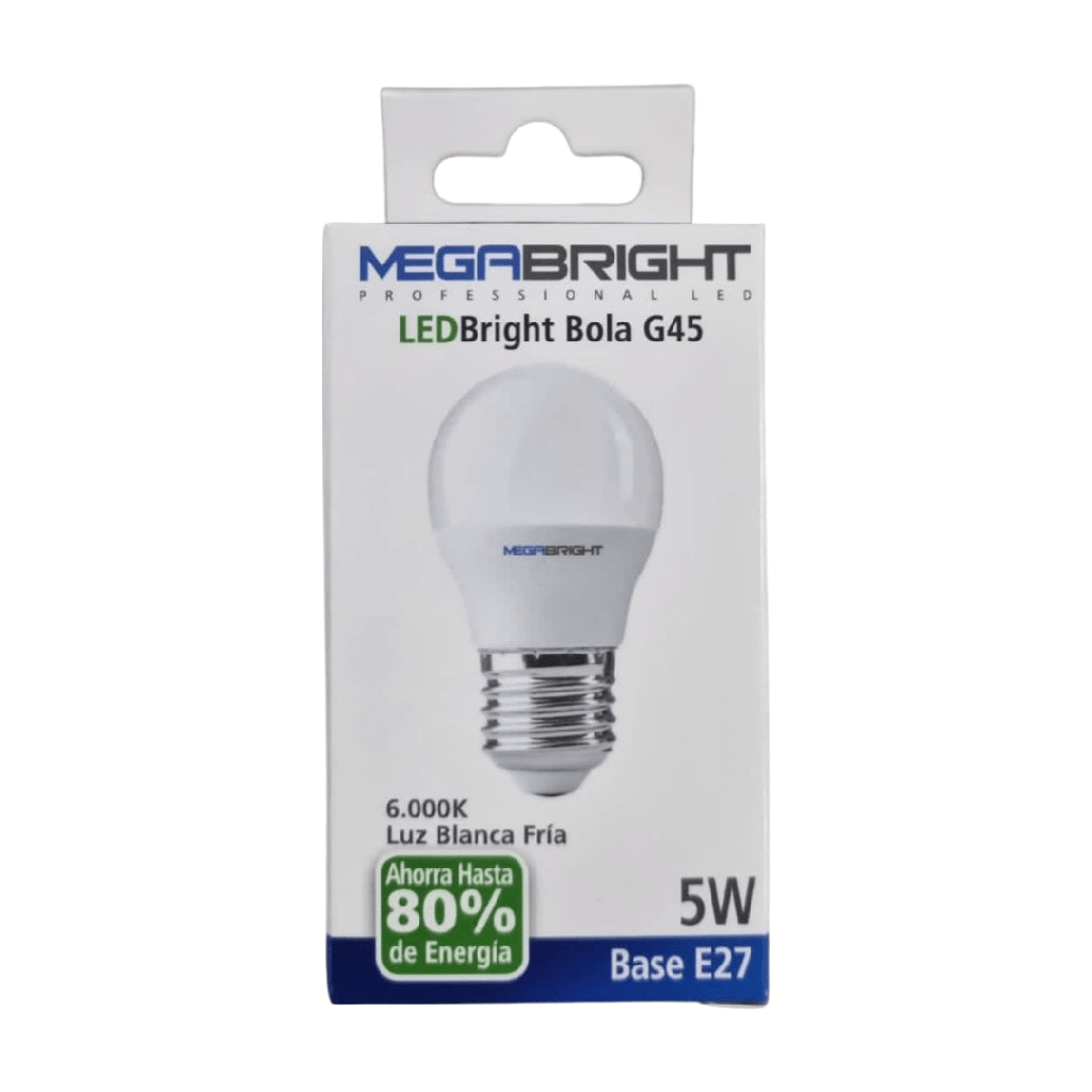 Ampolleta Led Megabright 5 Watts E-27 Modelo G45 Luz Fria
