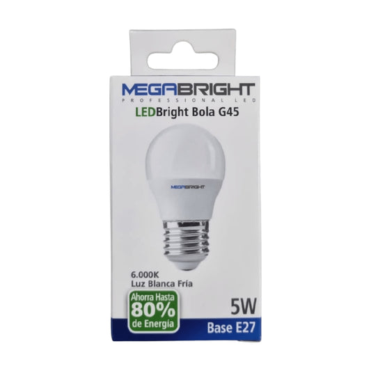Ampolleta Led Megabright 5 Watts E-27 Modelo G45 Luz Fria