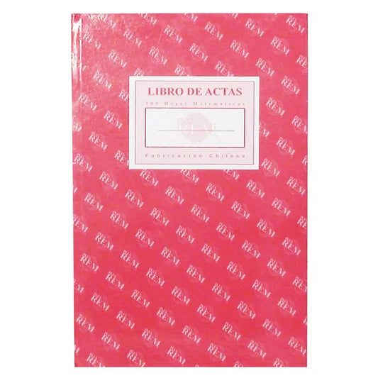 Libro Actas Cuadriculado 100 Hojas REM