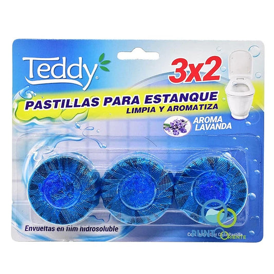 PASTILLA PARA ESTANQUE TEDDY AZUL 3X2