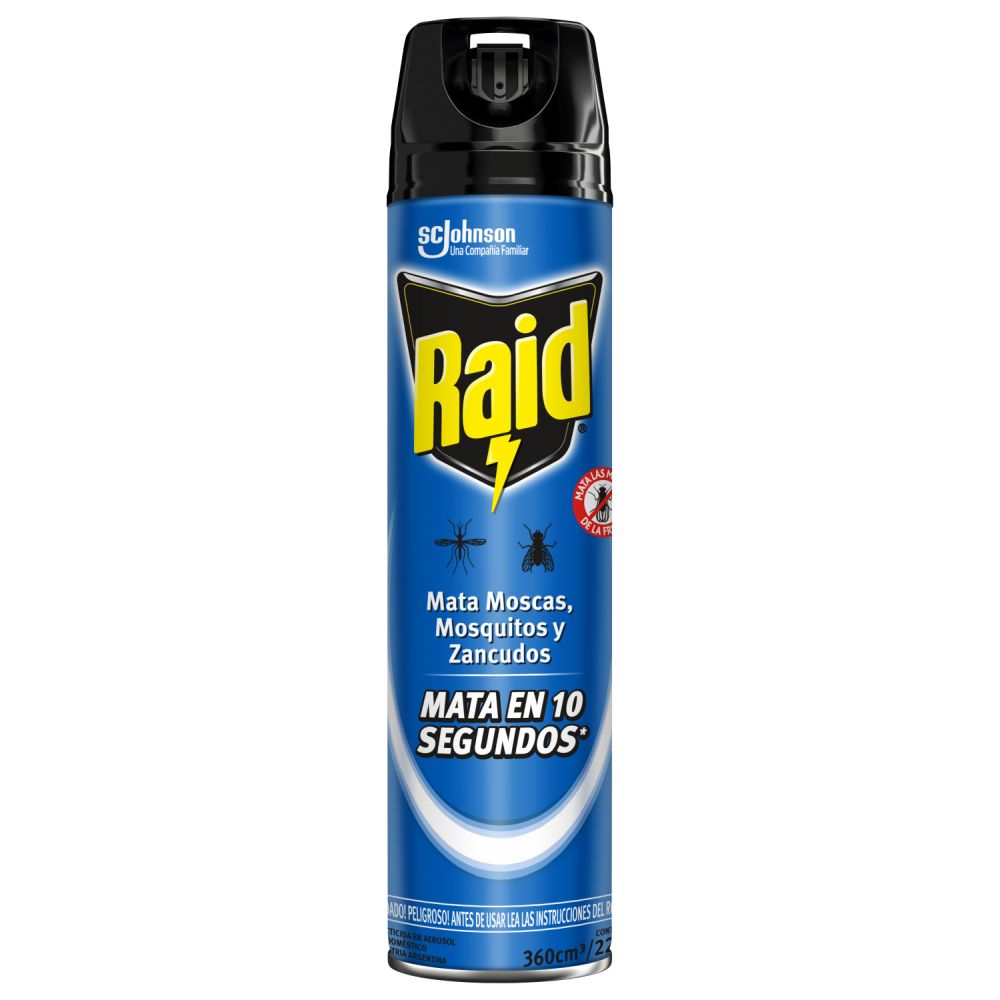 Insecticida Raid Moscas, Mosquitos y Zancudos 360CC