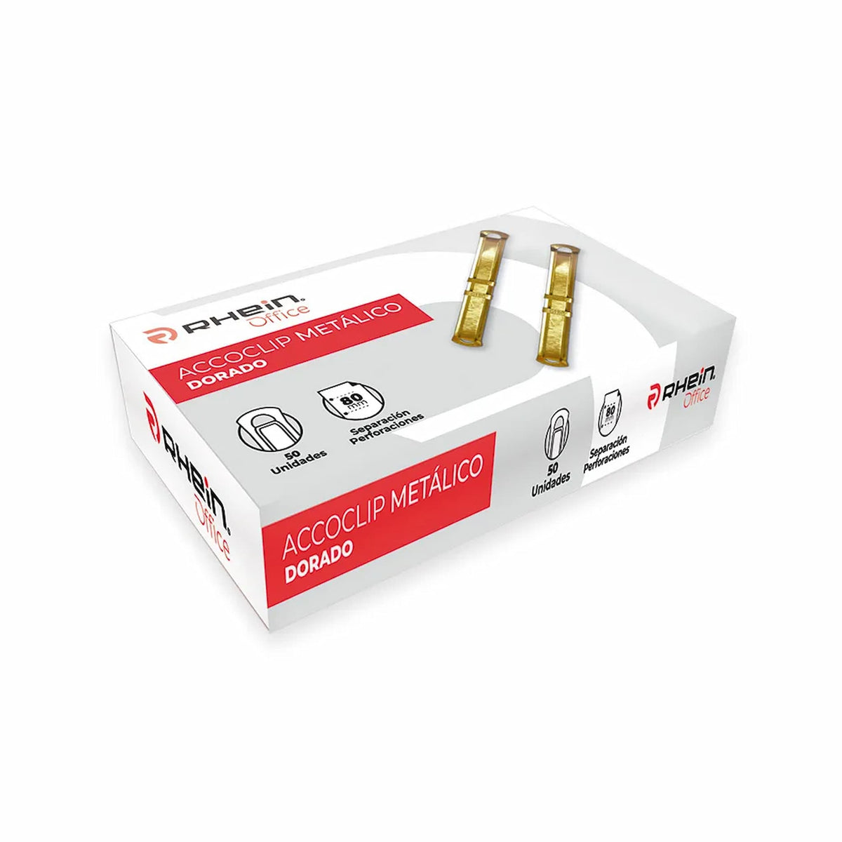 Accoclip Metalico Caja 50 Unidades Dorado Rhein