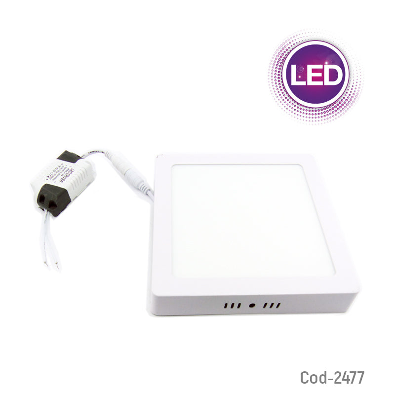 Foco Led Panel 12 Watt Sobrepuesto Cuadrado