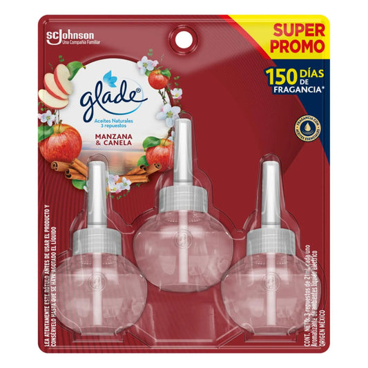 Desodorante Ambiental Glade Manzana Canela 3 Repuestos