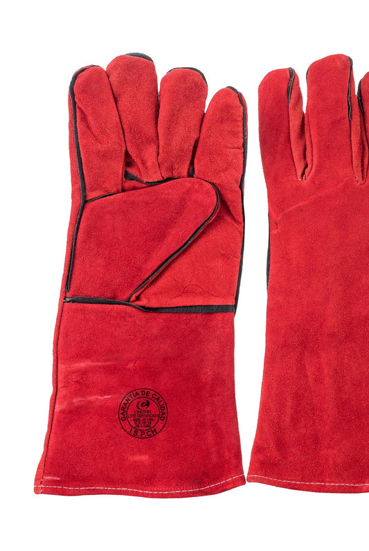 Par Guantes Soldador Rojo