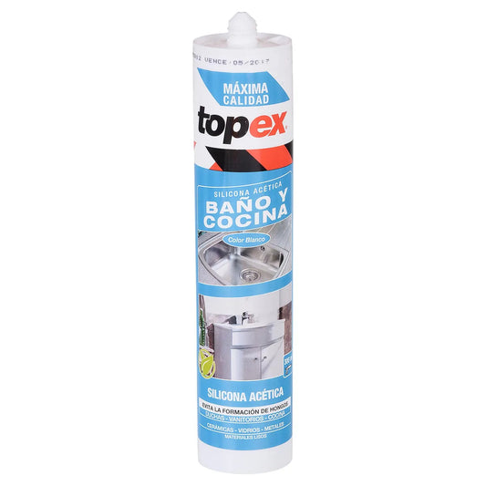 Silicona Topex Baño y Cocina Blanco 300 ML