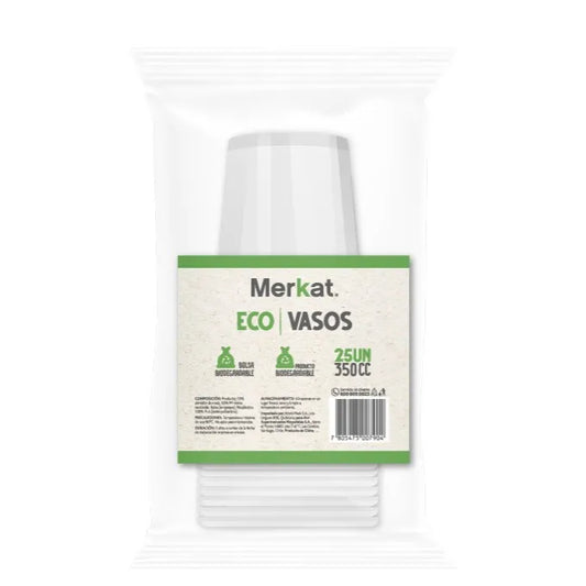 Vaso Desechable 350 CC Merkat 25 Unidades
