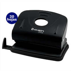 Perforadora Mediana Metal 20 Hojas Negra